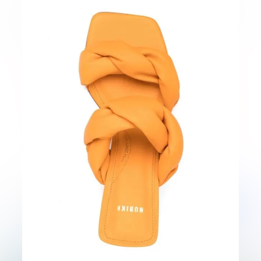Nubikk Triangle Twist Leather Sandals in Orange Mango